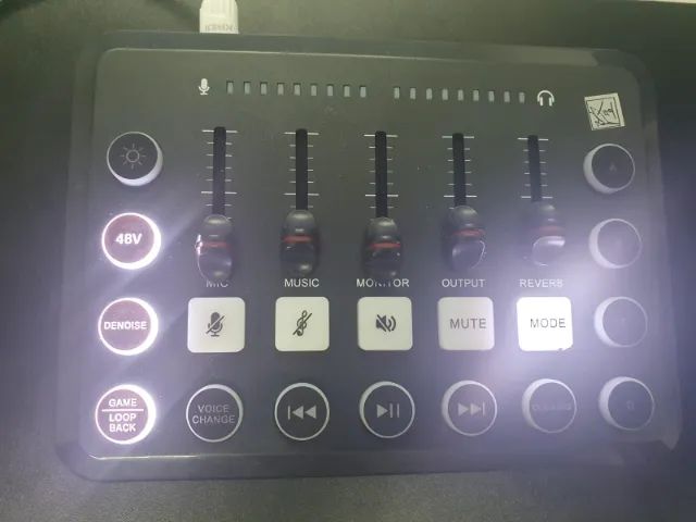 Streaming Rgb Pc Mixer Com Interface De Microfone Xlr - Foto 3
