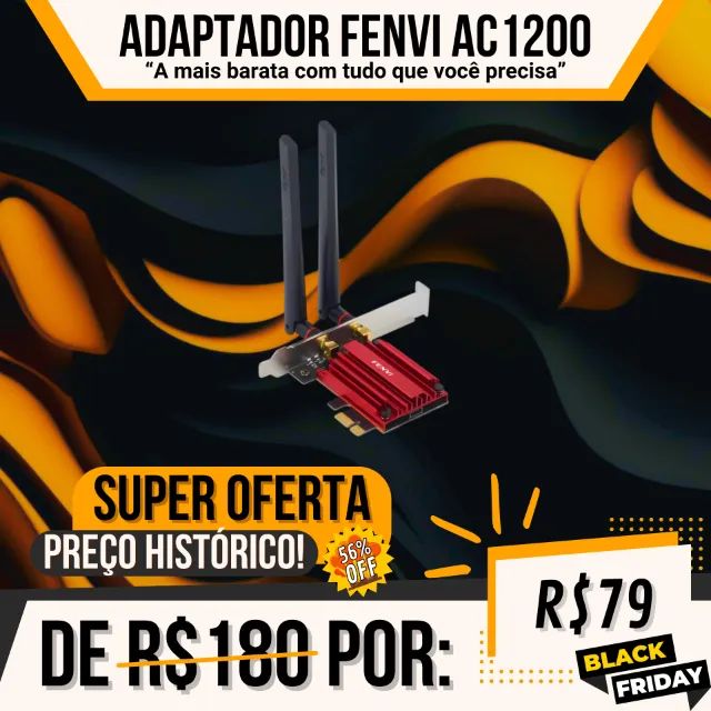 Adaptador Wifi/Bluetooth Fenvi AC1200 Compatível com PCI-Express Slot x1/x4/x8/x16 - Foto 2