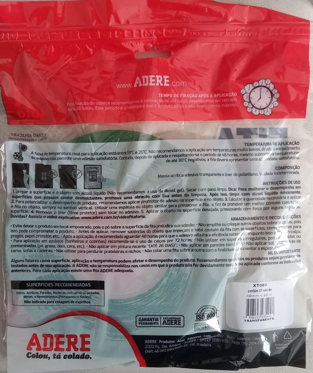 Fita dupla face 09mm X 20 metros Adere - Foto 2