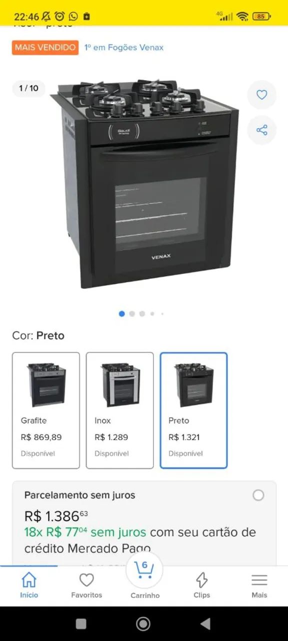 Fogão 4 bocas Venax Gaudi Prima - Foto 2