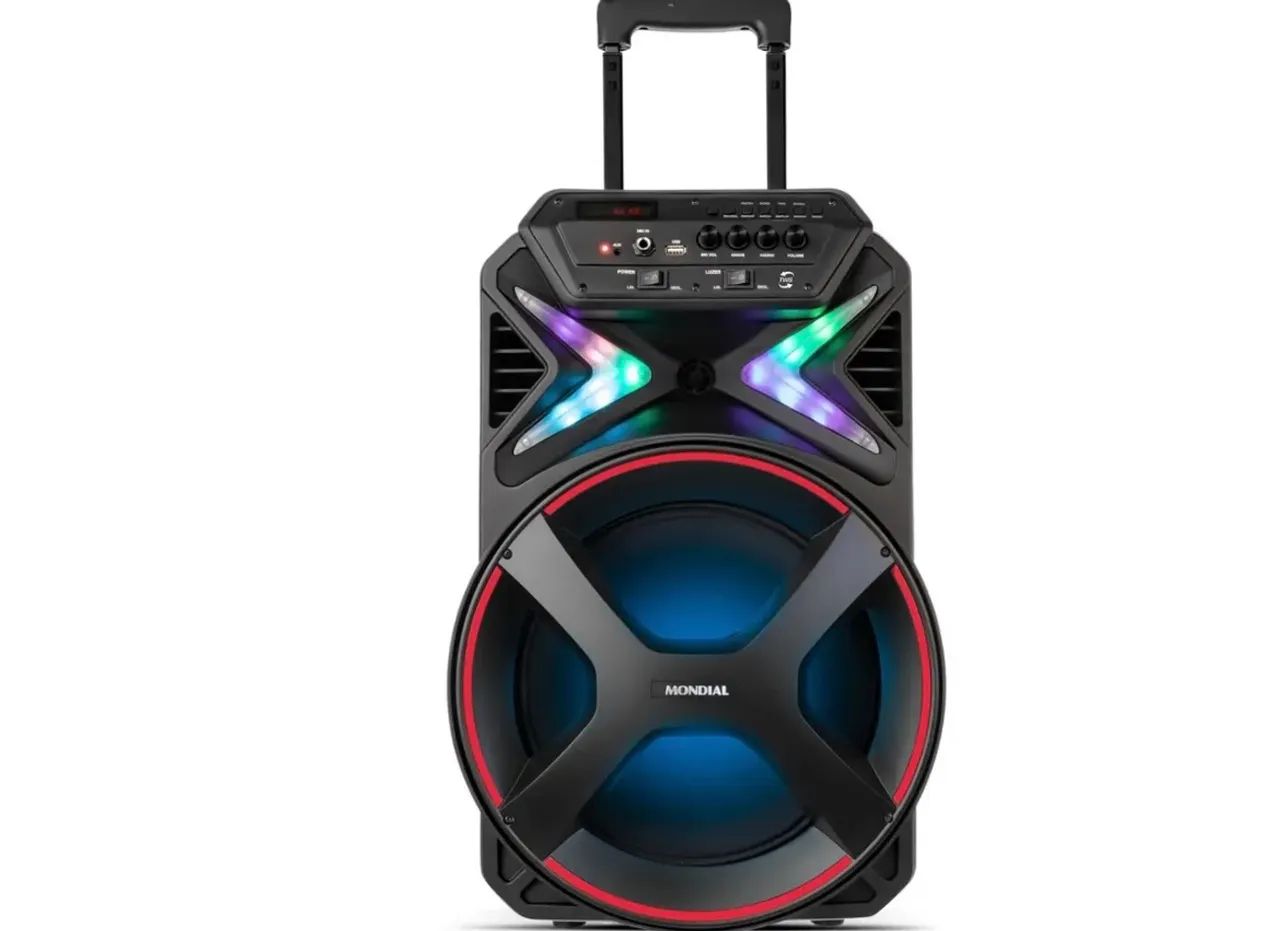 Caixa de Som Mondial 400w Bluetooth Portátil Amplificada USB - Foto 3