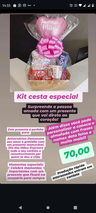 Kit Cesta Presente Personalizado