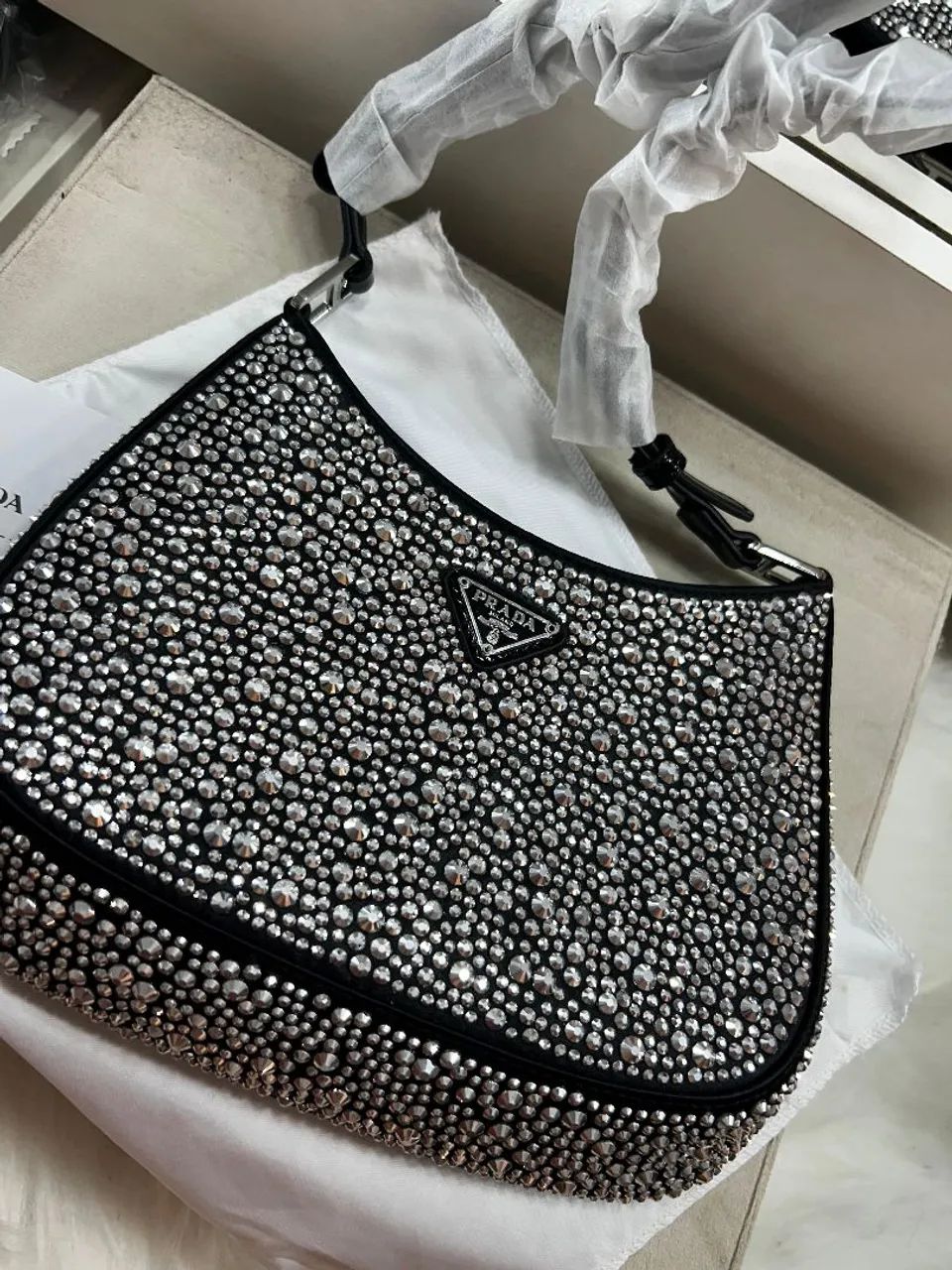Bolsa prada Cleo cravejada - Foto 3