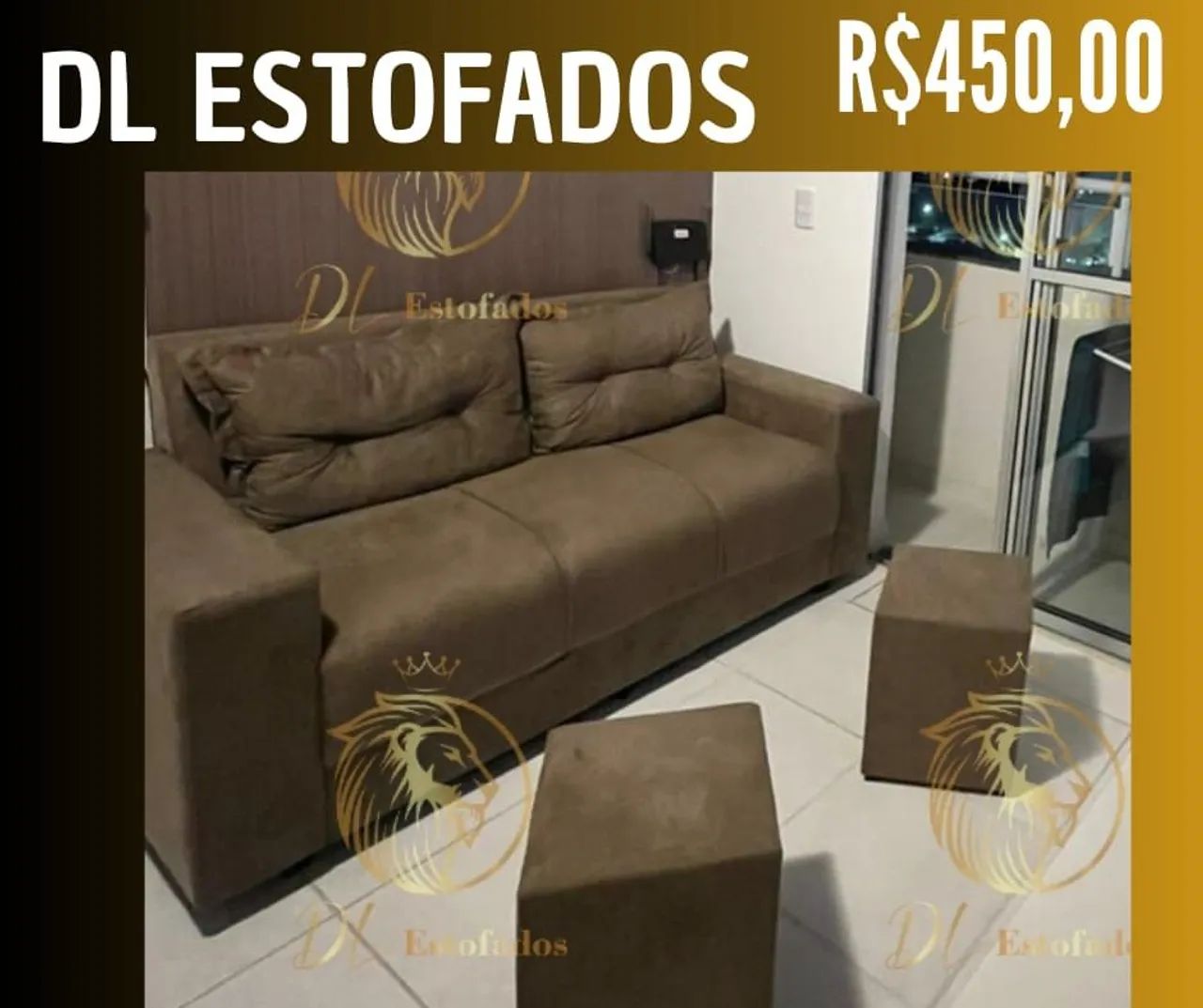 Sofá 2 lugares com 2 puffs64840792209026122