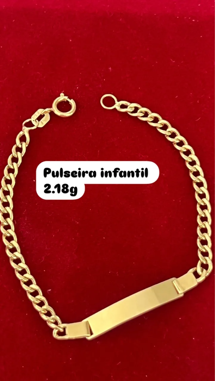 Pulseira Infantil de Ouro 18k com garantia eterna