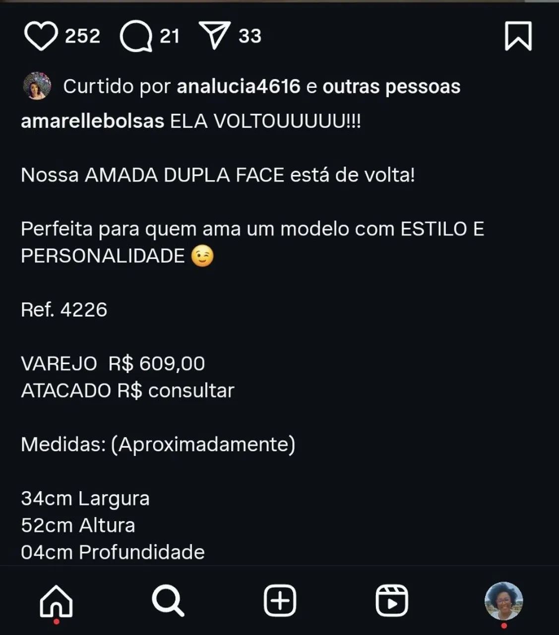 Bolsa de Couro Dupla Face - Borgonha/Preta - Amarelle - Foto 5
