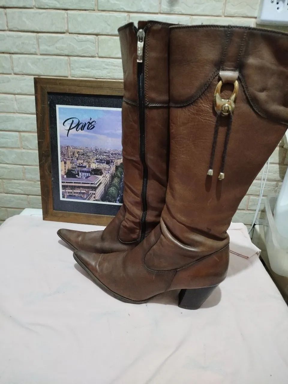 Bota de couro marrom - Foto 5