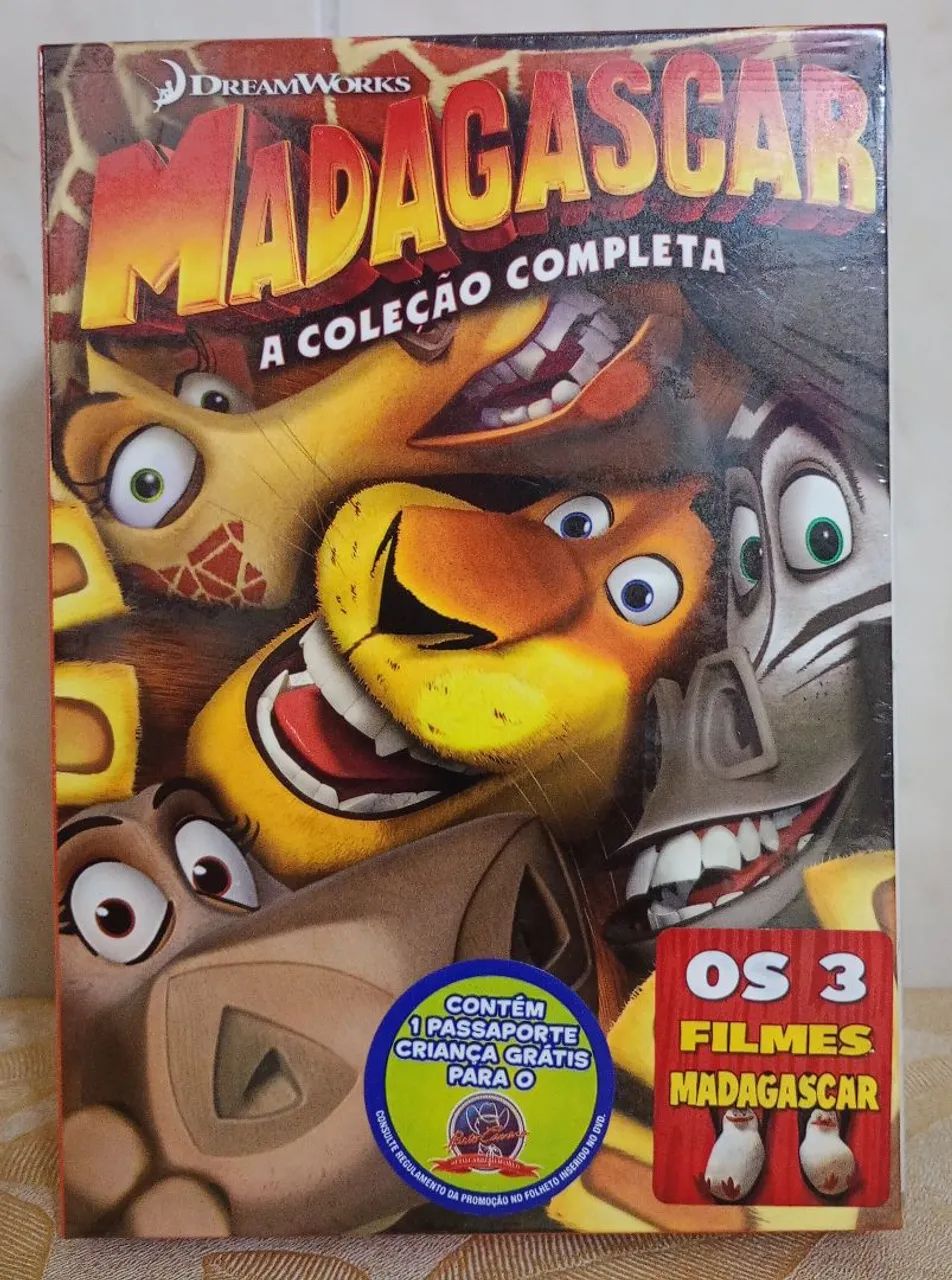 Box - Madagascar 1 , 2 E 3 - 3 Dvds - Lacrado