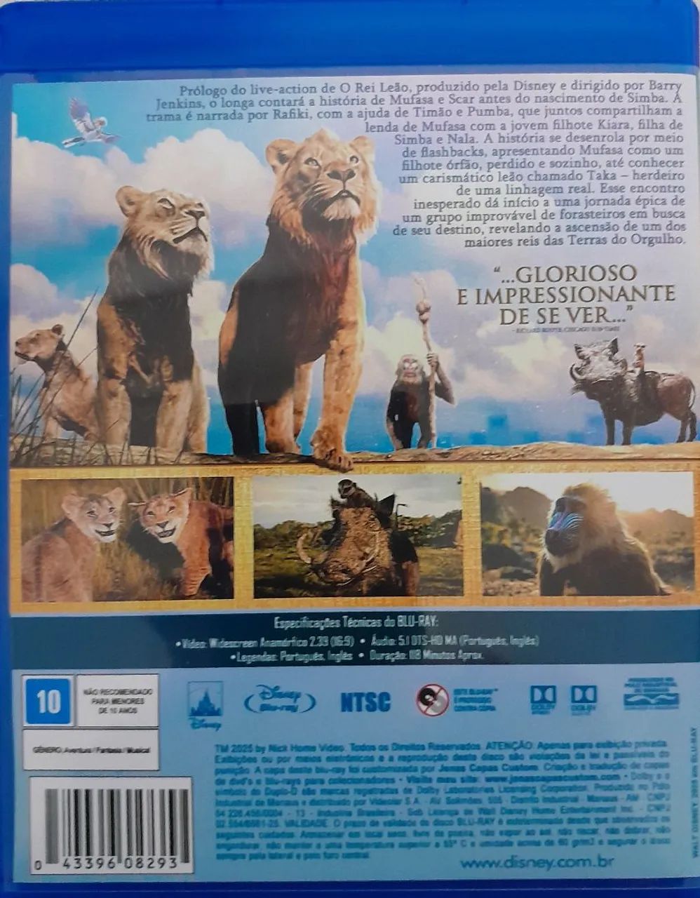 Blu-ray - O Rei Leão - Mufasa (Personalizado) - Foto 2