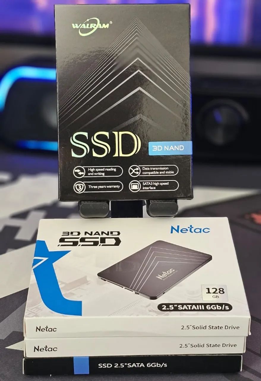 SSD Sata 120GB Netac ou Walram (Novo) / Unidade