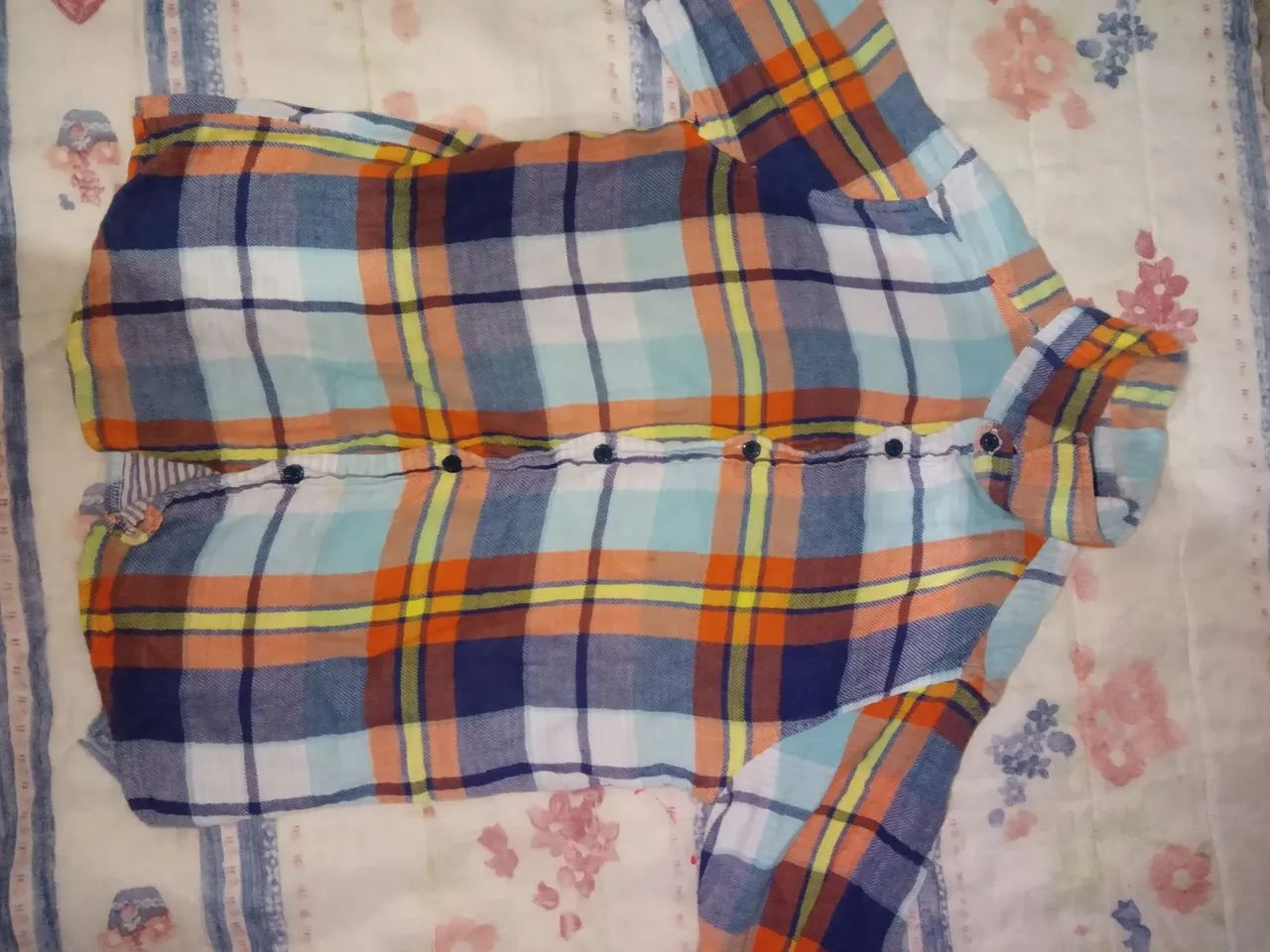 Camisa xadrez infantil colorida - Foto 4