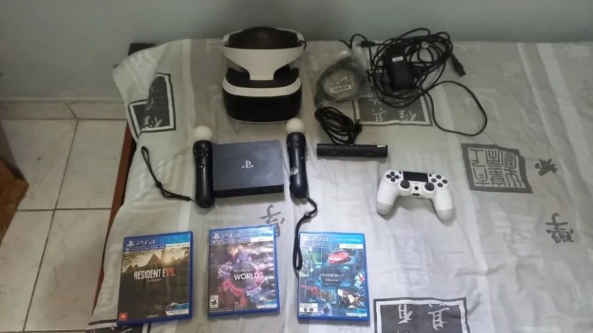 PlayStation VR Completo Câmera Jogos Controle Brinde PS4