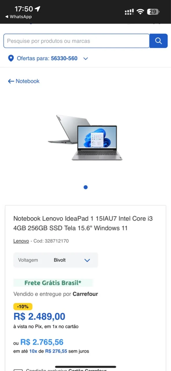 NOTEBOOK LENOVO CORE i3 