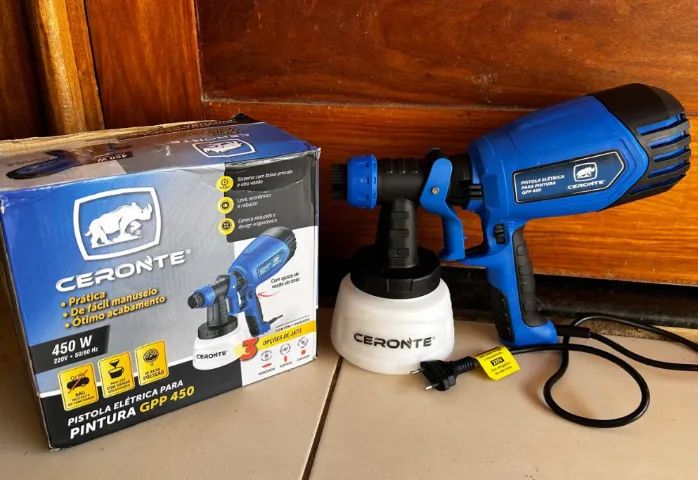 Pistola pintura eletrica ceronte motor fixo gpp 450 para pintura com aquecimento do ar - Foto 2