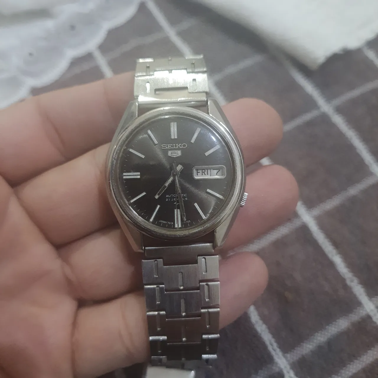 Relógio Seiko 5 7019 Preto 6119 (revisão/pino)