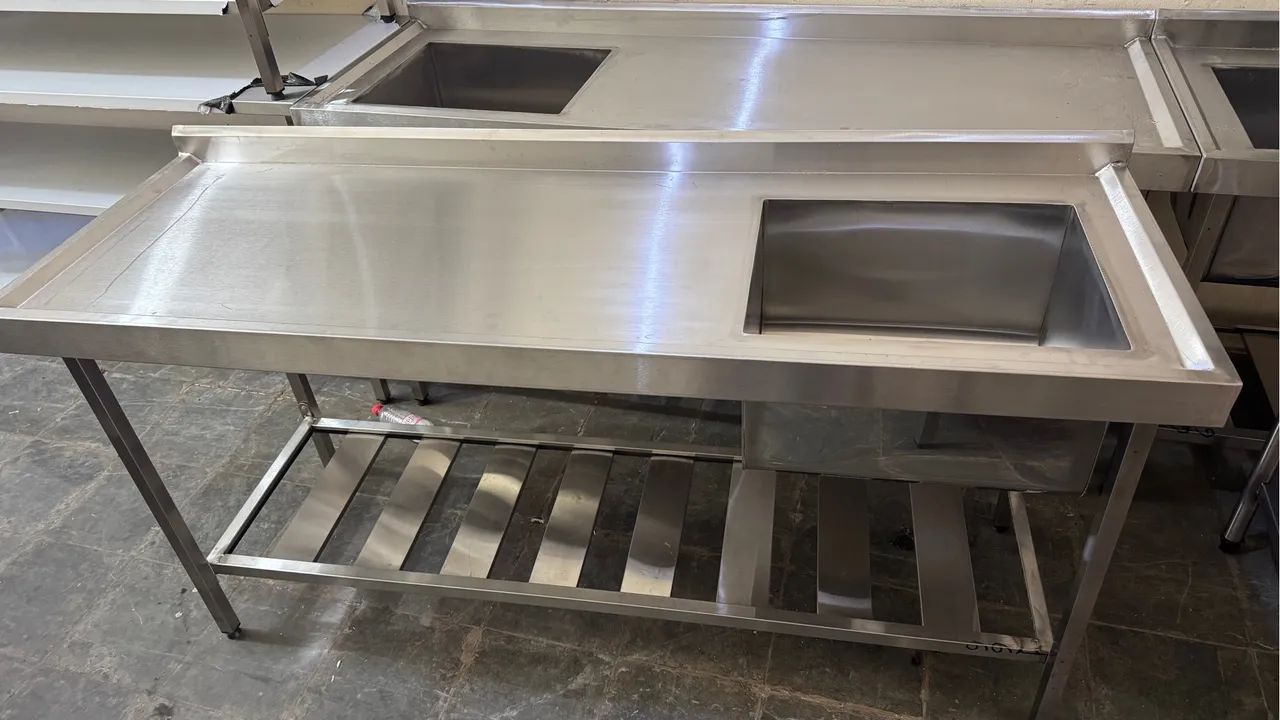 Pia de inox 1,80 x 0,60 Cuba direita ou esquerda NOVA  - Foto 3