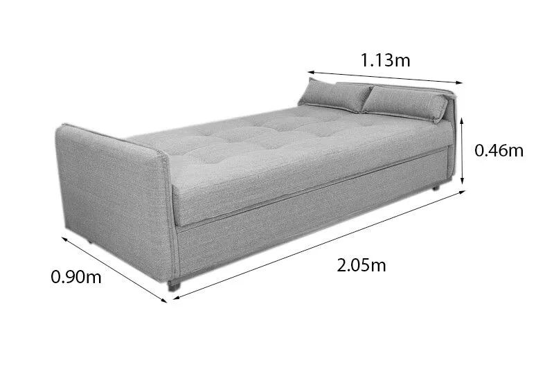 Sofá Cama Casal com Baú 205cm Sofá 3 Lugares Linho Cinza - Foto 4