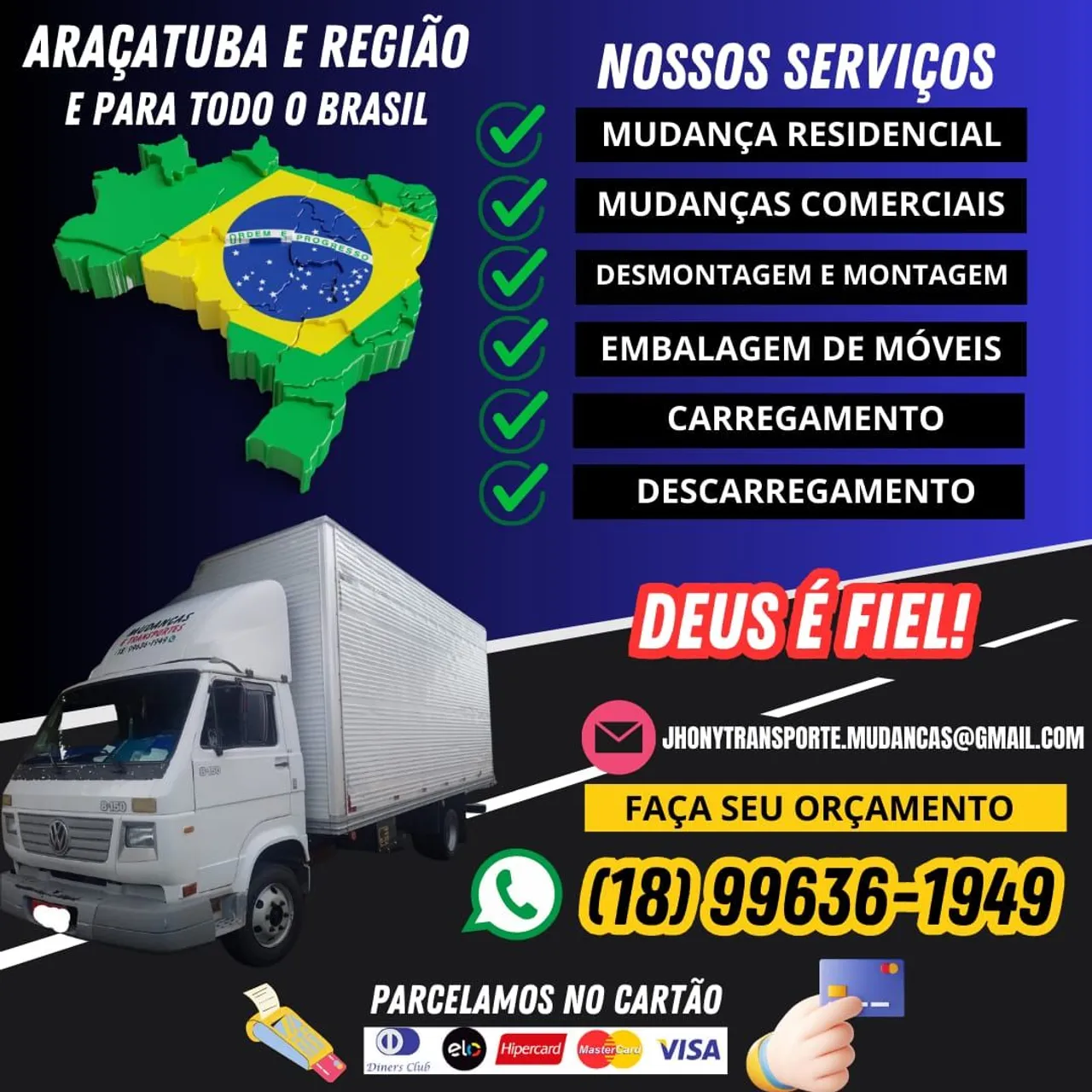 Mudança é transporte Araçatuba região e pra todo Brasil 