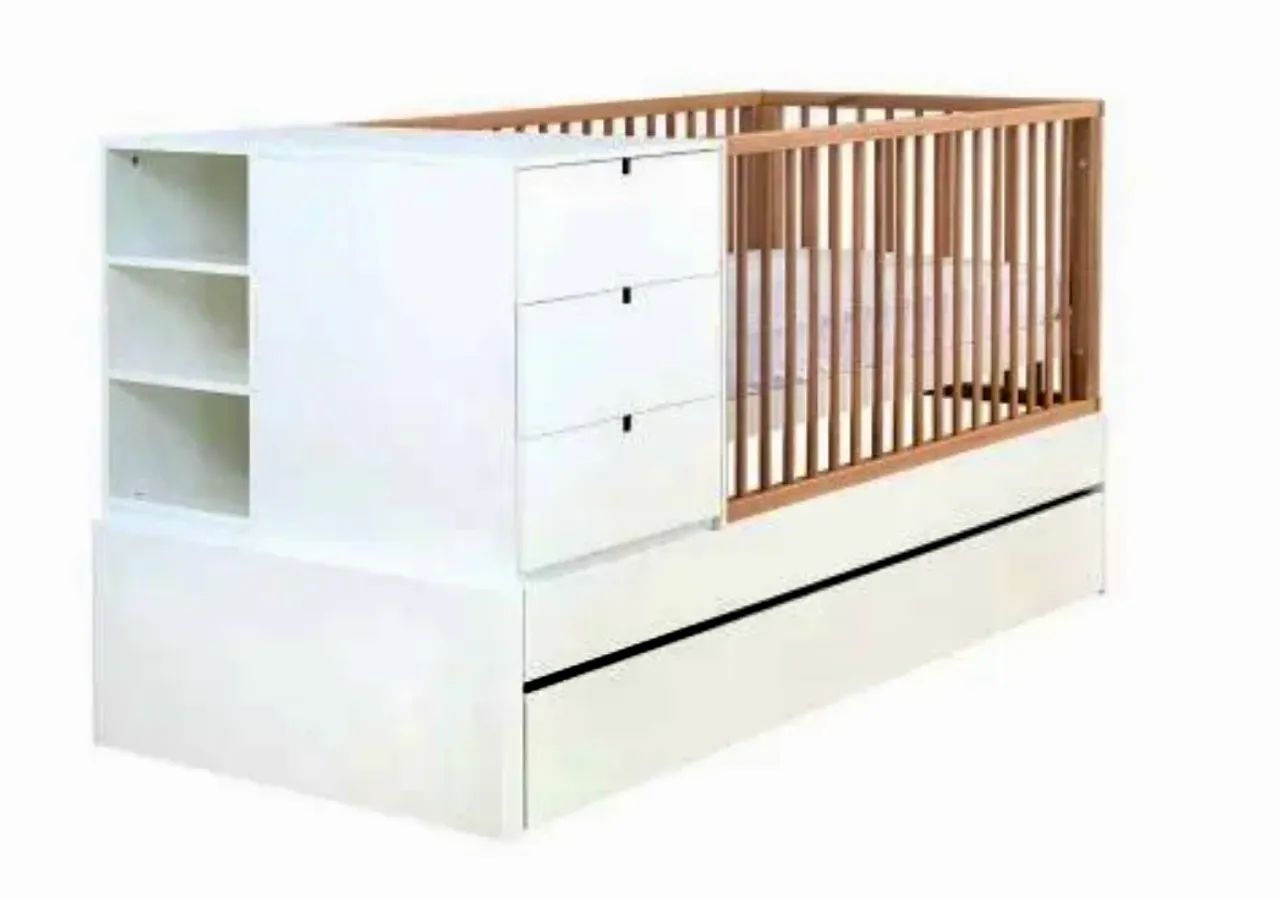 Berço - Multifuncional Com cômoda e Cama Auxiliar - Encanto - Foto 4