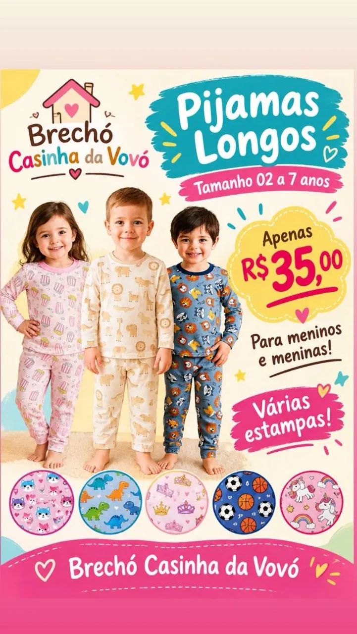 Pijamas Longos Infantil 