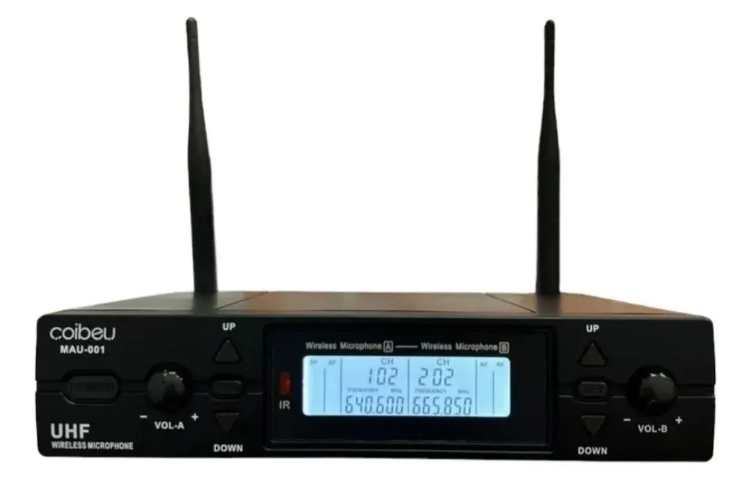 Microfone sem fio duplo UHF e receptor - Foto 4
