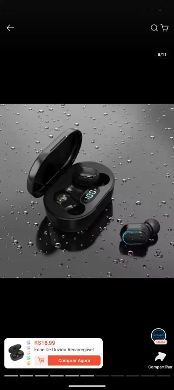 Fone de ouvido bluetooth com visor de bateria - Foto 2