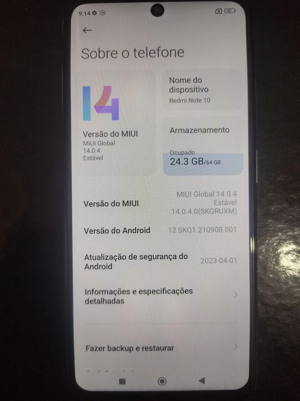 Redmi note 10 64gb - câmera traseira com algumas manchas - preço de ocasião
