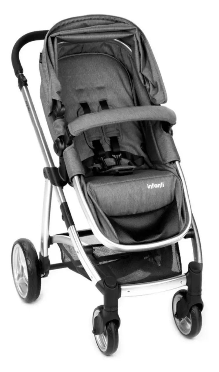 Carrinho de bebê infantil com bebê conforto - Foto 4