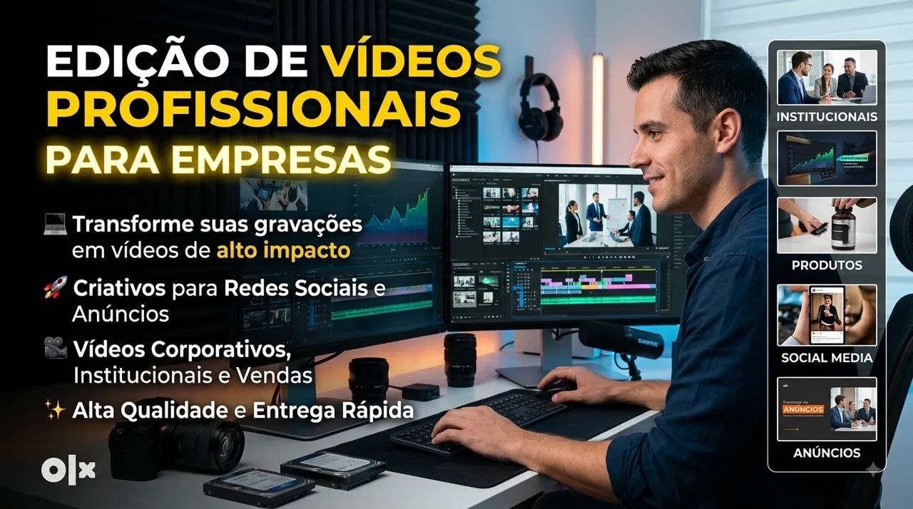 Editor de vídeos profissional empresas 