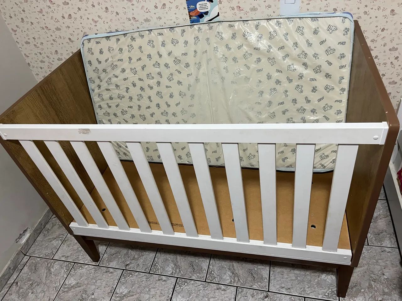 Berço Minicama Amor Perfeito I Branco e Pinus - Foto 3