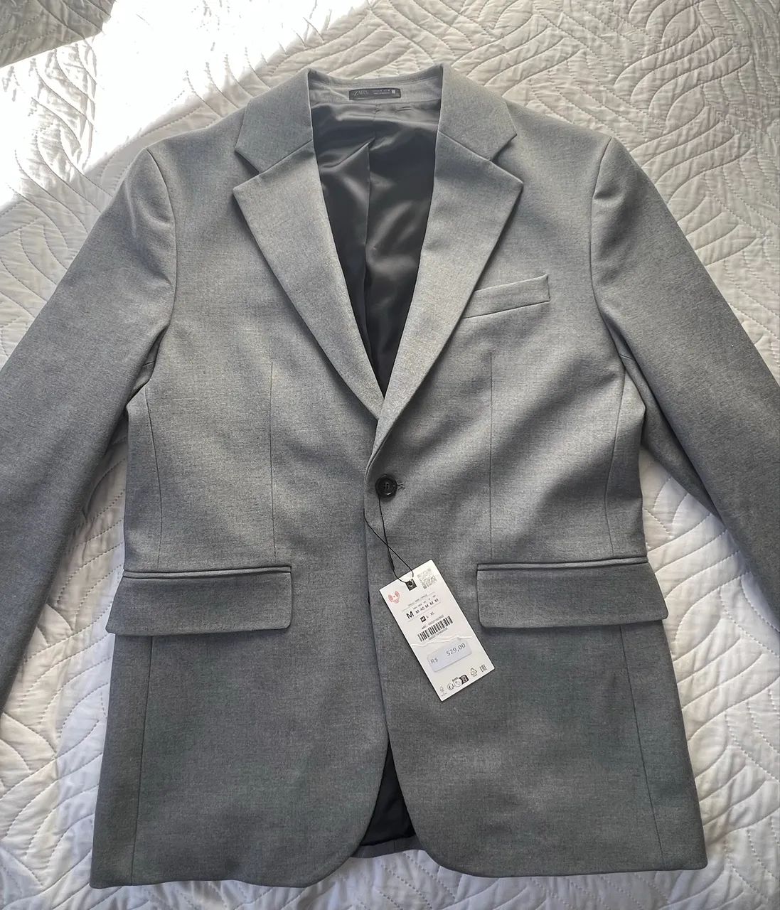 Blazer Zara cinza tamanho M 