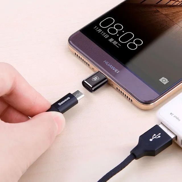  Adaptador micro Usb Fêmea  para  type C Macho - Foto 3