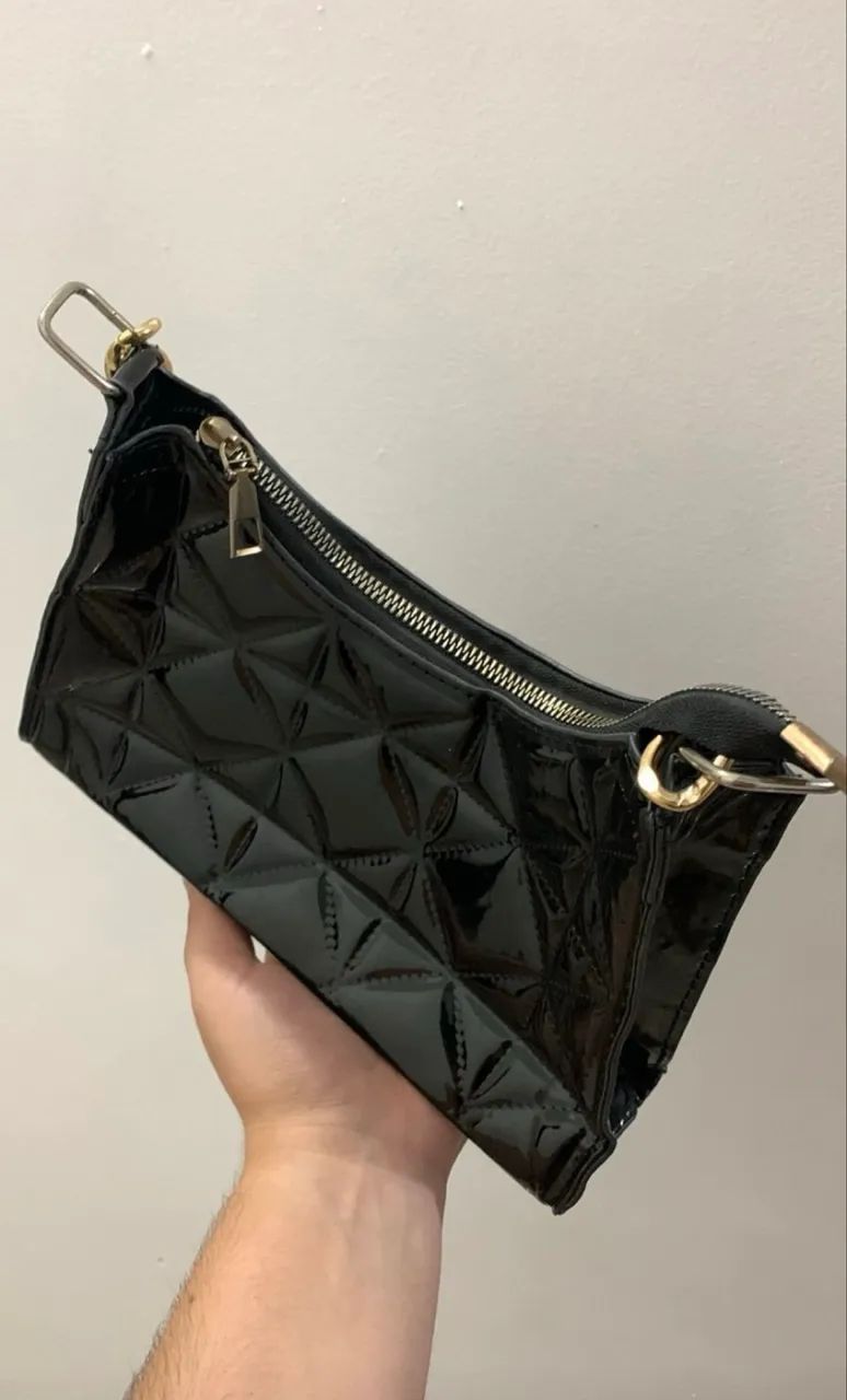 bolso couro sintético preta