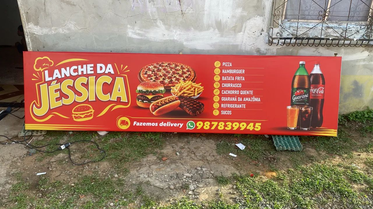 Placa de lona é estrutura de metalon galvanizado  - Foto 4