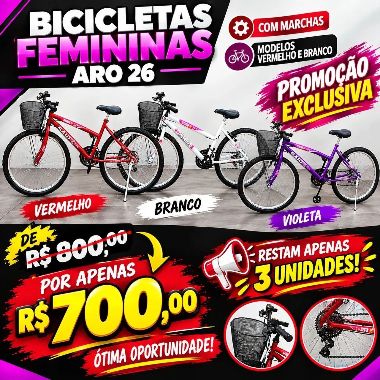 Bicicletas aro 26 e 29