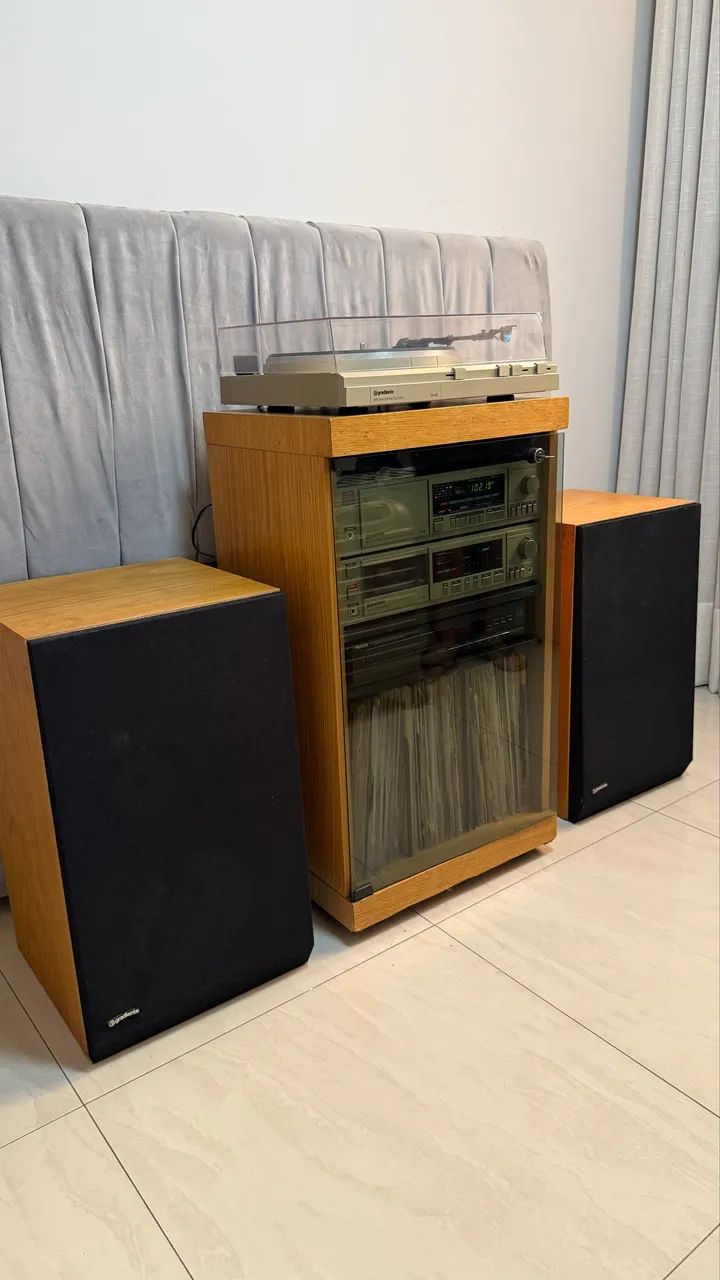 Som Gradiente DS-40 completo com rack e caixas - Vintage