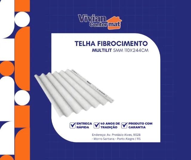 PROMOÇÃO RELÂMPAGO! Telha Multilit 5mm 110x244cm - A maior e mais resistente!