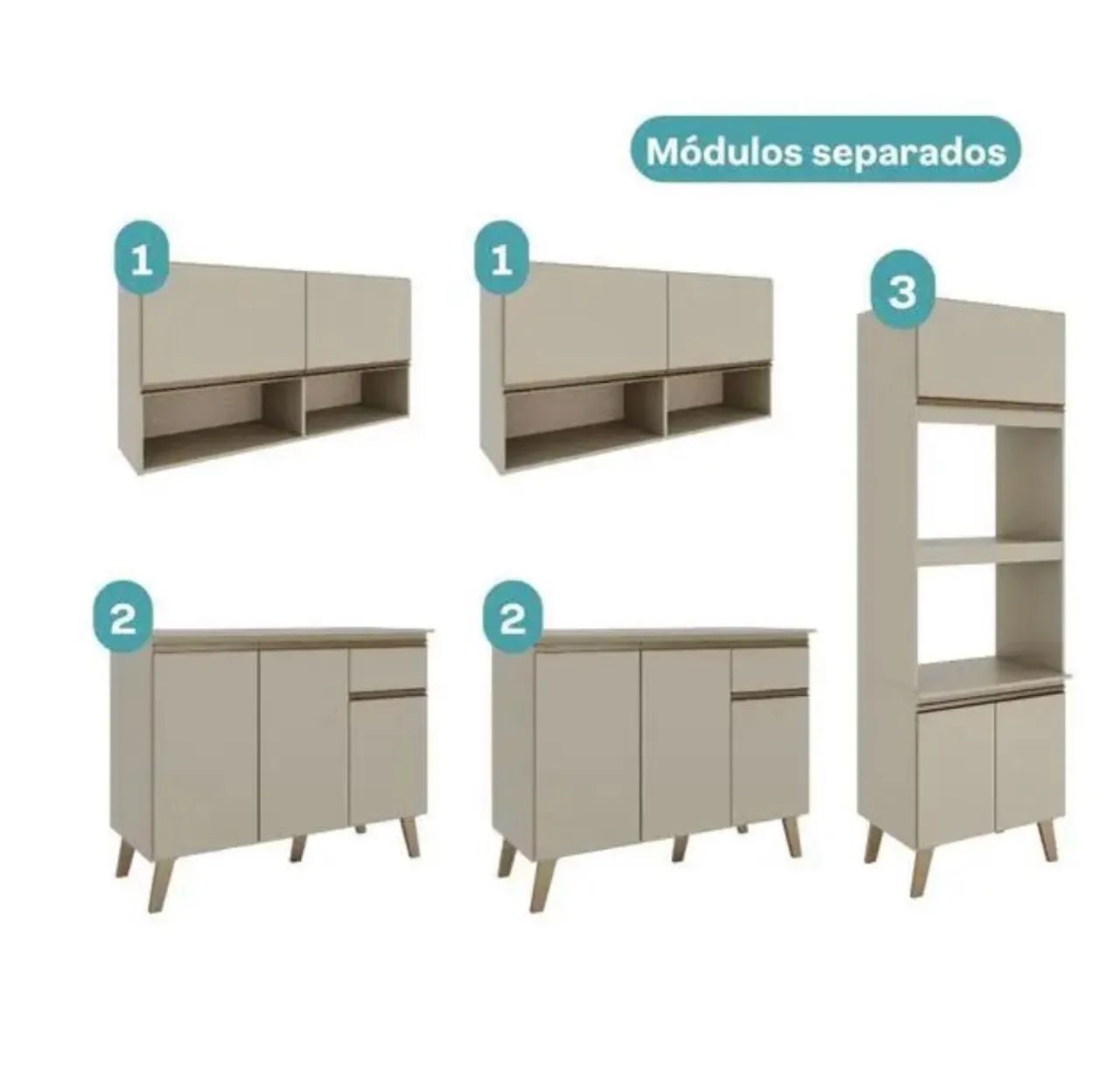 Cozinha modulada Atlanta completa lacrada - Foto 4