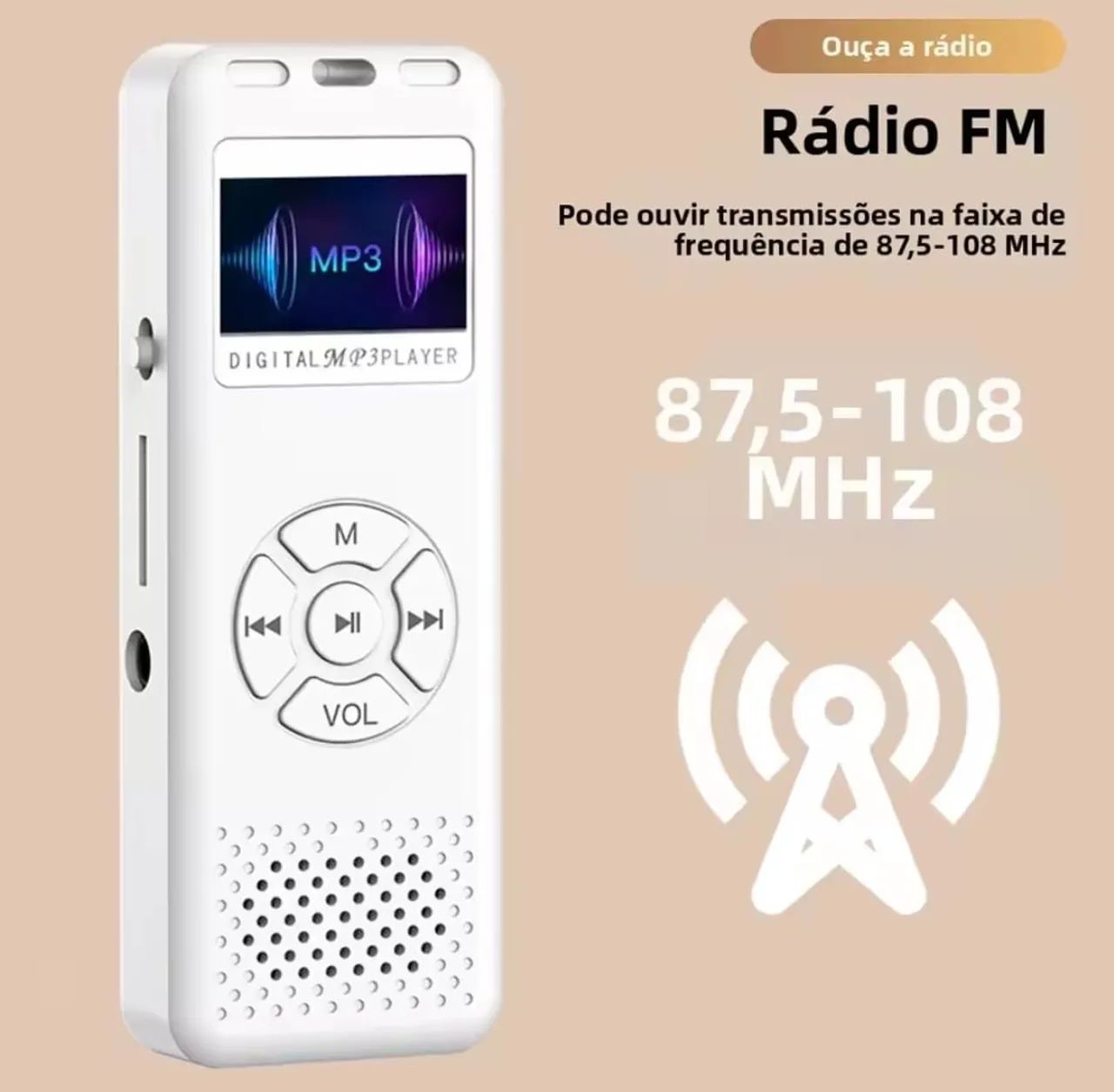 MP3 Player com Led Digital, Rádio e gravador de voz - Foto 2