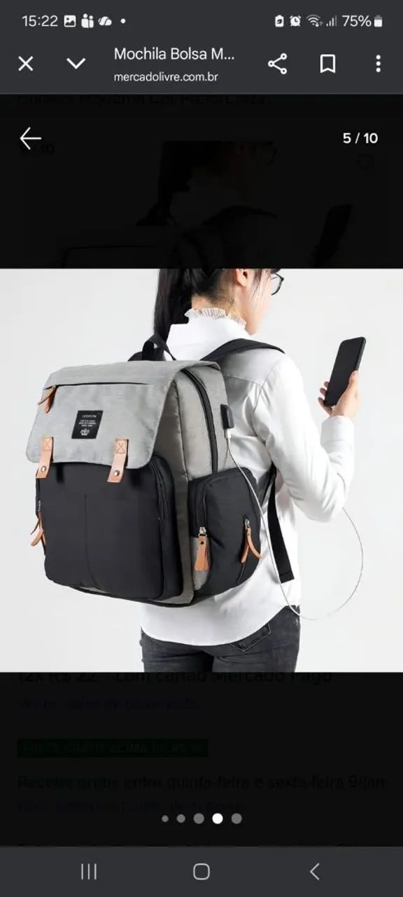 Mochila maternidade lequeen NOVA nunca usado  - Foto 5