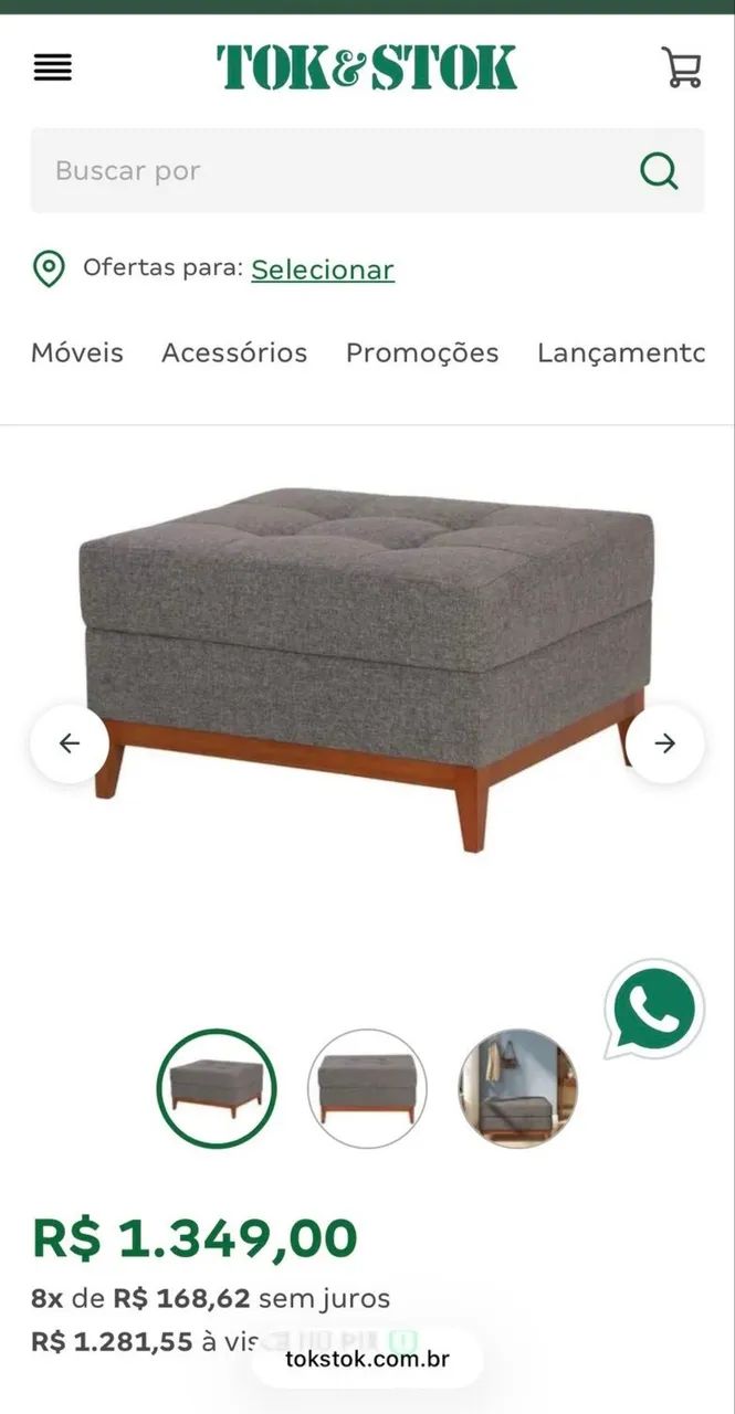 Sofá + puff TokStok  - Foto 4