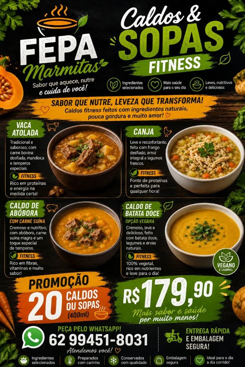 Caldos e sopas fitness
