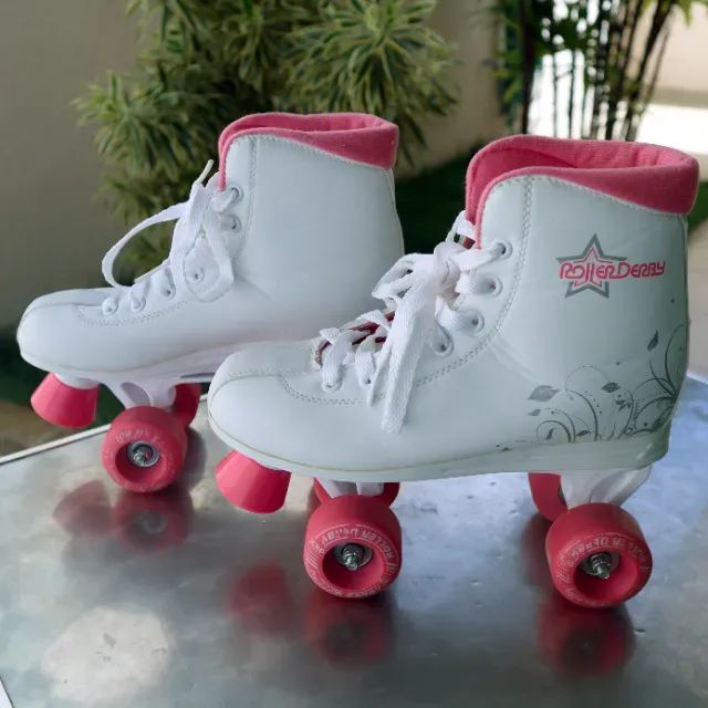 Patins marca Roller Derby / Rollerderby, Feminino, Branco com Rosa, Número 36 - Foto 2