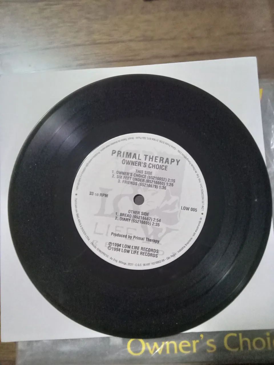 Disco de vinil compacto raro Punk Primal therapy Owners Choice 5 músicas - Foto 4