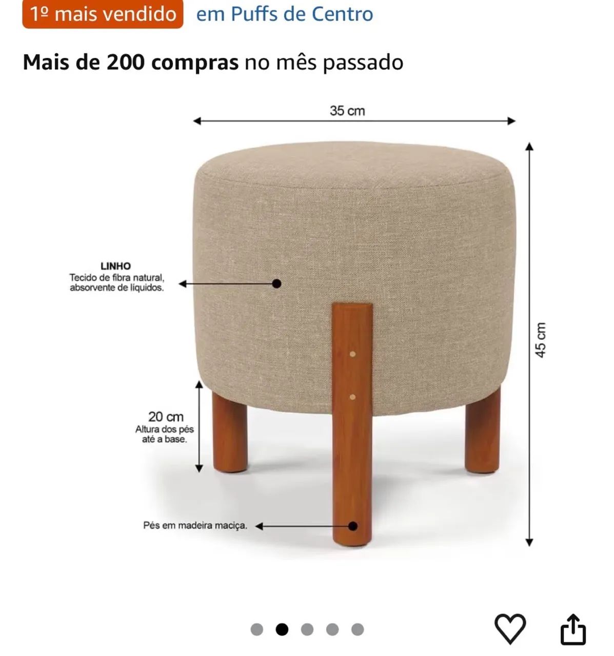 2 puff de linho  - Foto 4