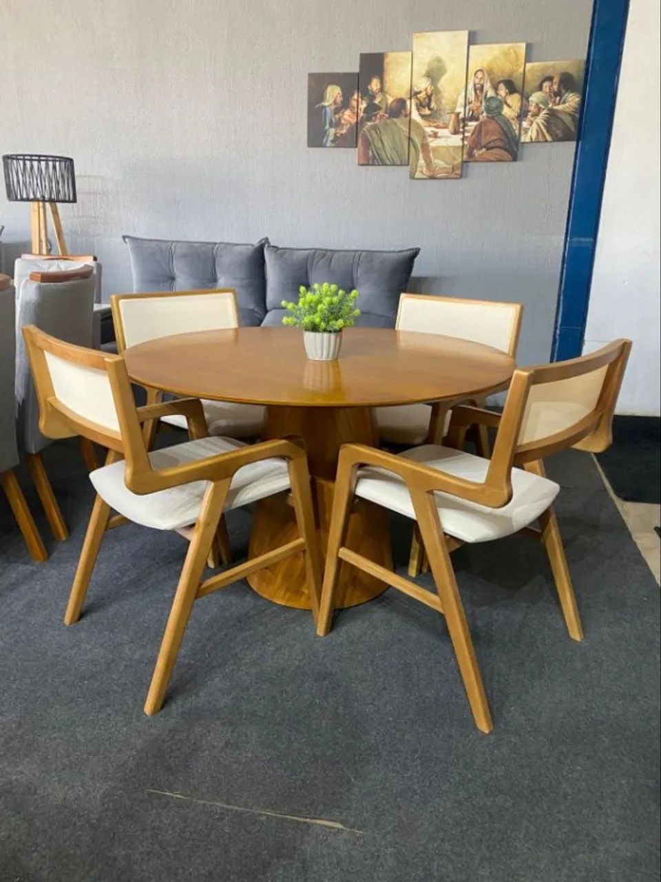 Mesa De Jantar Creta Redonda c 4 Cadeiras Liz - Forte Distribuidora - ENTREGA EM 24H - Foto 3