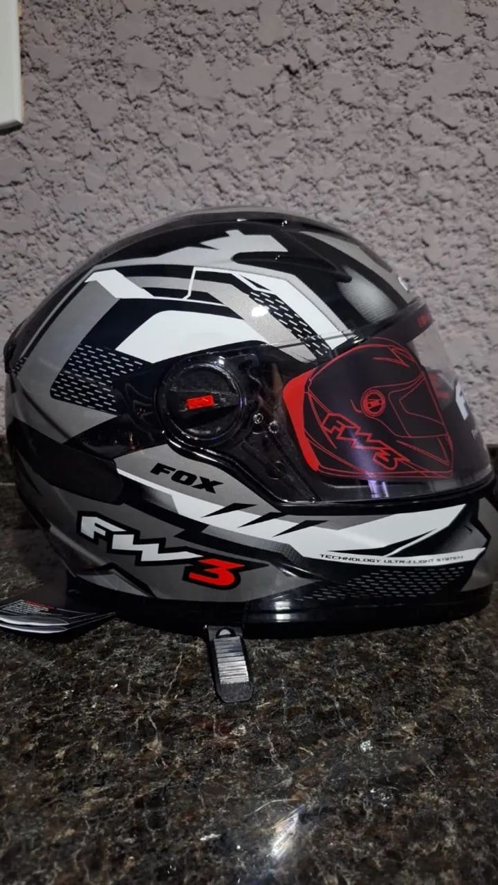 Capacete FW3 GTX FOX 59/60 Grafite + Óculos Solar - Foto 4