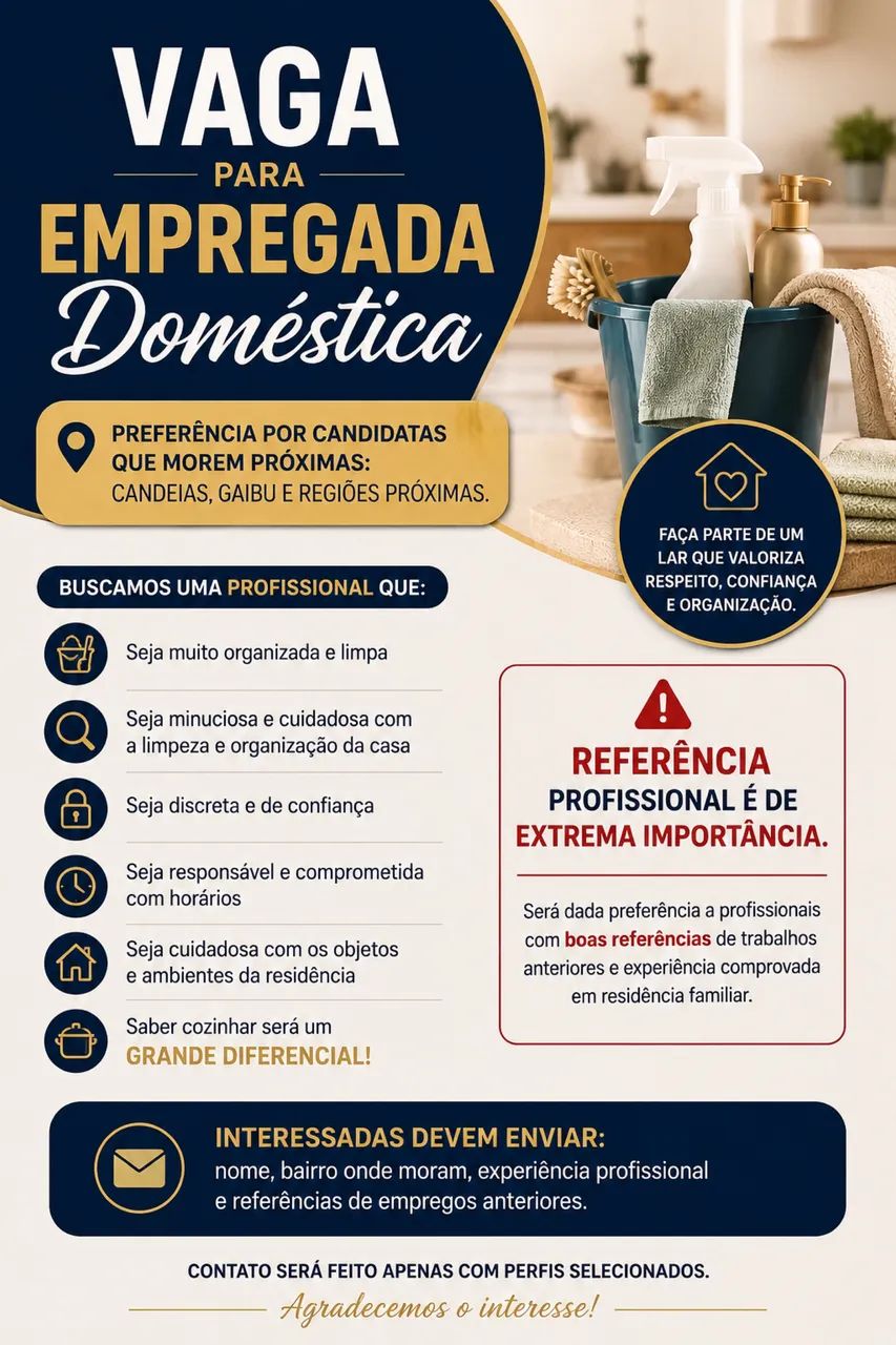 Contrata-se empregada doméstica 