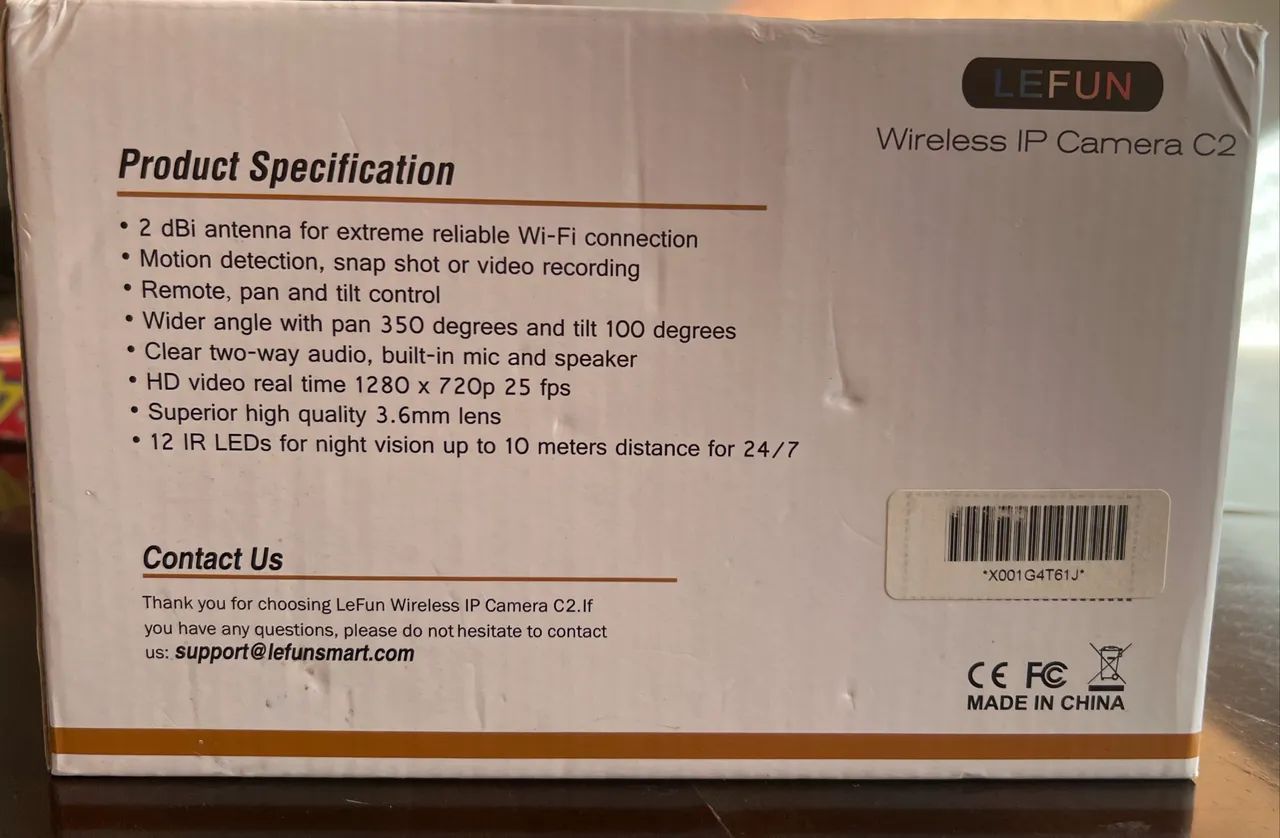 Câmera wireless IP LEFUN C2 - nova - Foto 3