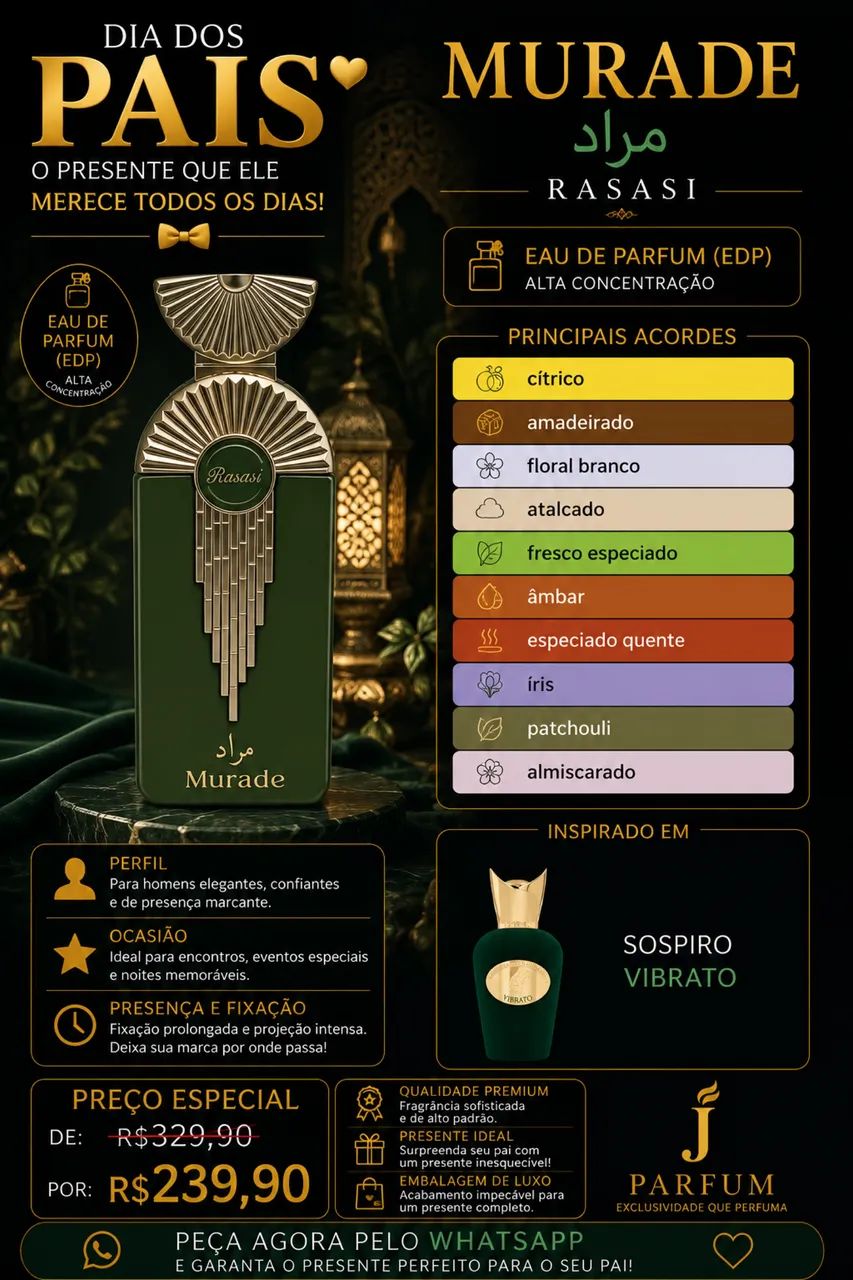 Perfume Árabe MURADE RASASI